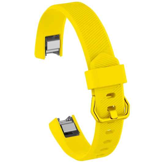 Solid Color Silicone Watch Band for FITBIT Alta / HR, Size: L(Lemon Yellow) - Watch Bands by buy2fix | Online Shopping UK | buy2fix