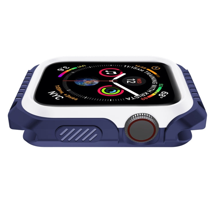 Smart Watch Shockproof Two Color Protective Case for Apple Watch Series 3 38mm(White Blue) - Watch Cases by buy2fix | Online Shopping UK | buy2fix