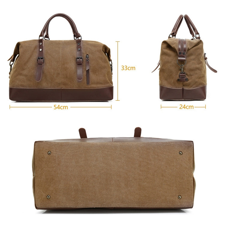 AUGUR 2012 Portable Casual Canvas Travel Handbag Baggage Shoulder Crossby Bag(Coffee) - Handbags by AUGUR | Online Shopping UK | buy2fix