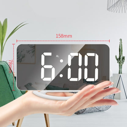 TS-8201-W Multifunctional LED Makeup Mirror Desk Clock Automatic Photosensitive Electronic Alarm (White) - Alarm Clocks by buy2fix | Online Shopping UK | buy2fix