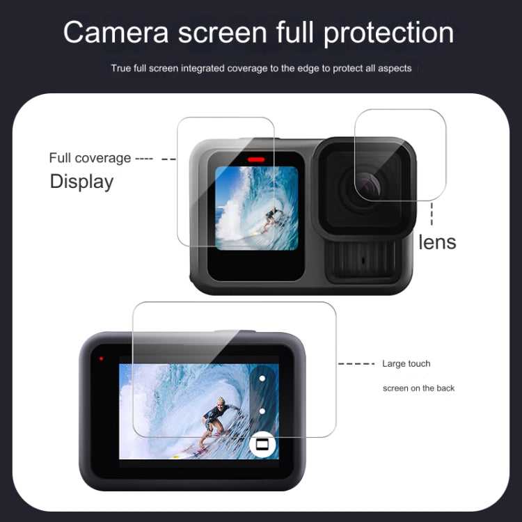 For GoPro HERO13 Black Lens and Front  Back Screen 9H Tempered Glass Film - Protective Film by buy2fix | Online Shopping UK | buy2fix