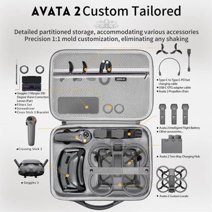 For DJI Avata 2 STARTRC WP2 Drone Handbag Messenger Storage Bag (Light Grey) - Cases & Bags by STARTRC | Online Shopping UK | buy2fix