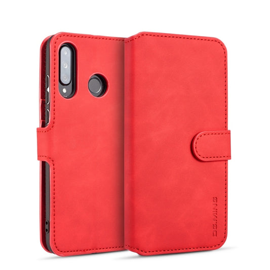 DG.MING Retro Oil Side Horizontal Flip Case with Holder & Card Slots & Wallet for Huawei P30 Lite(Red) - Huawei Cases by DG.MING | Online Shopping UK | buy2fix