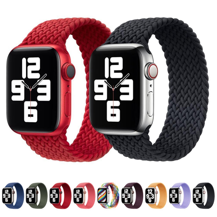 Nylon Single-turn Braided Watch Band For Apple Watch Ultra 49mm&Watch Ultra 2 49mm / Series 9&8&7 45mm / SE 3&SE 2&6&SE&5&4 44mm / 3&2&1 42mm, Length:L 170mm (Electric Orange) - Watch Bands by buy2fix | Online Shopping UK | buy2fix