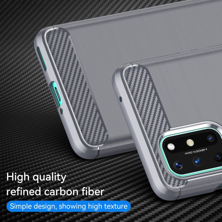 For OnePlus 8T Brushed Texture Carbon Fiber TPU Case (Grey) - OnePlus Cases by buy2fix | Online Shopping UK | buy2fix