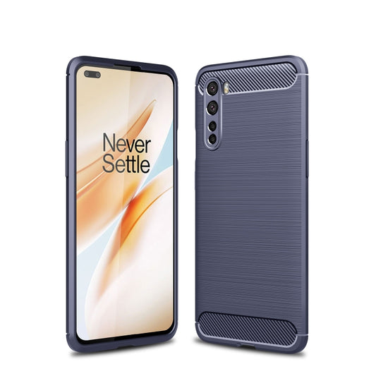 For OnePlus Nord Brushed Texture Carbon Fiber TPU Case(Navy Blue) - OnePlus Cases by buy2fix | Online Shopping UK | buy2fix
