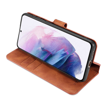 For Samsung Galaxy S21 5G DG.MING Retro Oil Side Horizontal Flip Case with Holder & Card Slots & Wallet(Brown) - Galaxy S21 5G Cases by DG.MING | Online Shopping UK | buy2fix