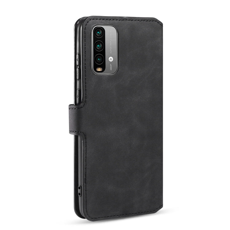 For Xiaomi Poco M3 DG.MING Retro Oil Side Horizontal Flip Leather Case with Holder & Card Slots & Wallet(Black) - Xiaomi Cases by DG.MING | Online Shopping UK | buy2fix