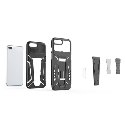 War Chariot Series Armor All-inclusive Shockproof PC + TPU Protective Case with Invisible Holder For iPhone 8 Plus / 7 Plus(Red) - More iPhone Cases by buy2fix | Online Shopping UK | buy2fix