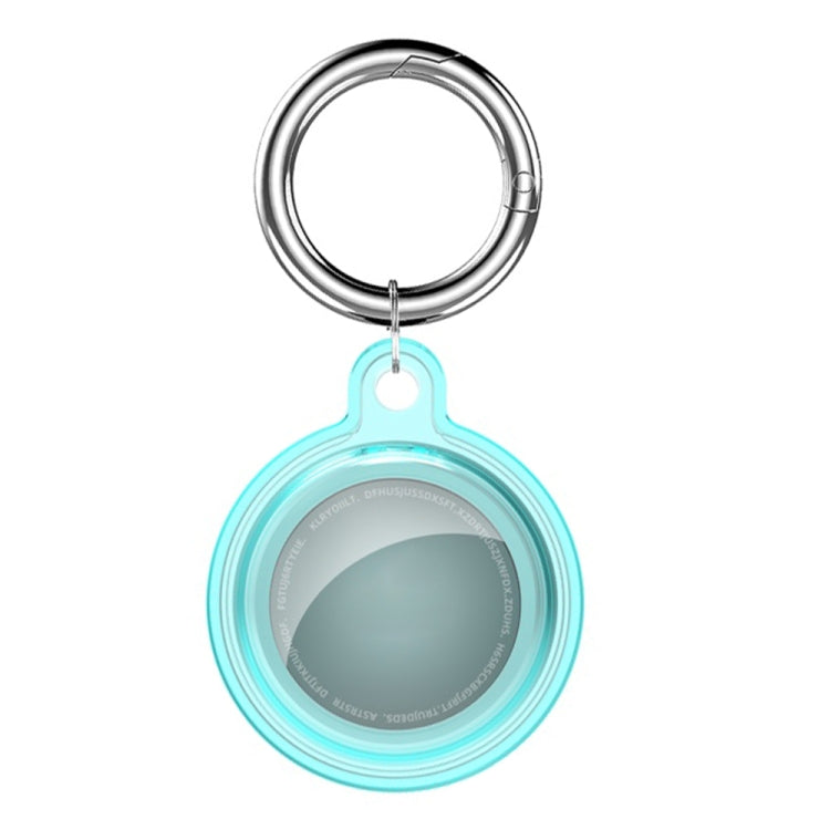 All-inclusive Clear Crystal Shockproof Protective Cover Case with Keychain Hook Loop For AirTag(Blue) - Key Chain Series by MOMAX | Online Shopping UK | buy2fix