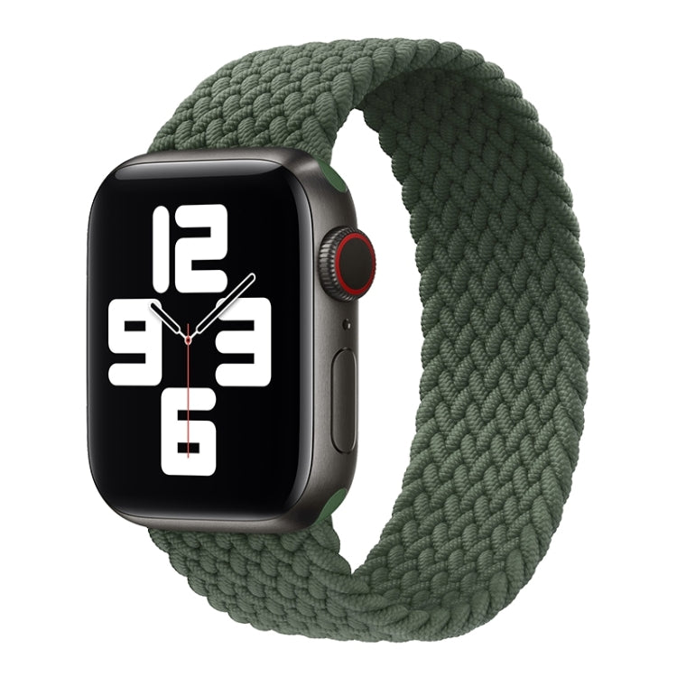 Metal Head Braided Nylon Solid Color Watch Band For Apple Watch Ultra 49mm&Watch Ultra 2 49mm / Series 9&8&7 45mm / SE 3&SE 2&6&SE&5&4 44mm / 3&2&1 42mm, Size:L 165mm(Dark Olive Green) - Watch Bands by buy2fix | Online Shopping UK | buy2fix