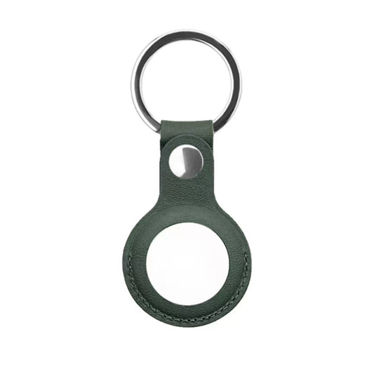 Mutural PU Leather Protective Case with Key Ring for AirTag(Dark Green) - Other by Mutural | Online Shopping UK | buy2fix