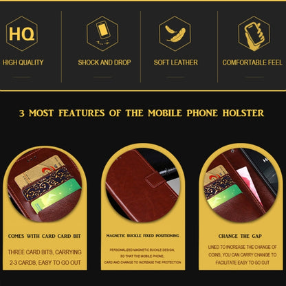 For Blackview A90 idewei Crazy Horse Texture Horizontal Flip Leather Case with Holder & Card Slots & Wallet(Brown) - More Brand by idewei | Online Shopping UK | buy2fix