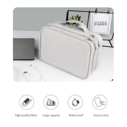 SM02S Double-layer Multifunctional Digital Accessory Storage Bag(Grey) - Digital Storage Bag by buy2fix | Online Shopping UK | buy2fix