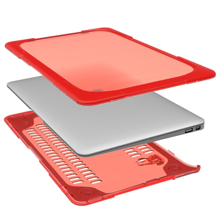 For MacBook Air 11.6 inch A1465 / A1370 TPU and PC Two-color Anti-fall Laptop Protective Case(Red) - MacBook Air Cases by buy2fix | Online Shopping UK | buy2fix