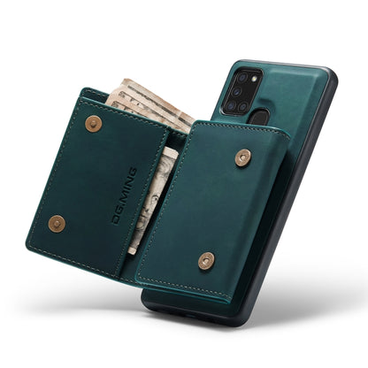 For Samsung Galaxy A21s DG.MING M1 Series 3-Fold Multi Card Wallet  Back Cover Shockproof Case with Holder Function(Green) - Galaxy Phone Cases by DG.MING | Online Shopping UK | buy2fix