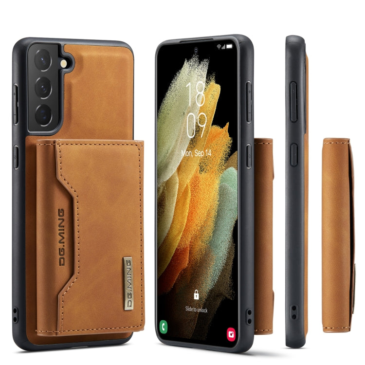 For Samsung Galaxy S21+ DG.MING M2 Series 3-Fold Multi Card Bag Back Cover Shockproof Case with Wallet & Holder Function(Brown) - Galaxy Phone Cases by DG.MING | Online Shopping UK | buy2fix