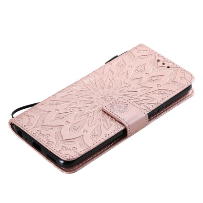 For vivo Y72 5G / iQOO Z3 Sun Embossing Pattern Horizontal Flip Leather Case with Card Slot & Holder & Wallet & Lanyard(Rose Gold) - vivo Cases by buy2fix | Online Shopping UK | buy2fix