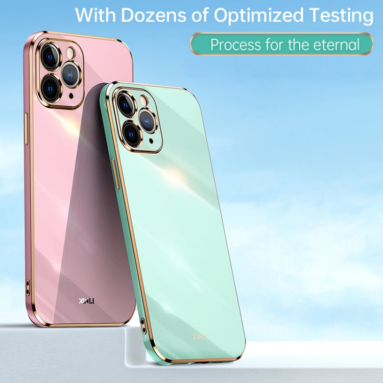 For iPhone 11 Pro Max XINLI Straight 6D Plating Gold Edge TPU Shockproof Case (Pink) - iPhone 11 Pro Max Cases by XINLI | Online Shopping UK | buy2fix