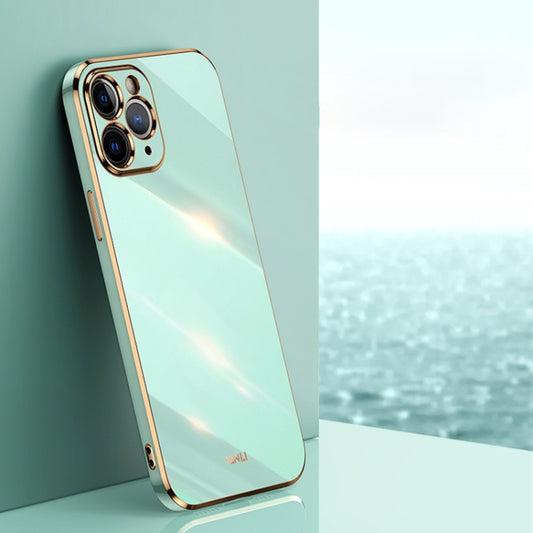 For iPhone 11 Pro Max XINLI Straight 6D Plating Gold Edge TPU Shockproof Case (Mint Green) - iPhone 11 Pro Max Cases by XINLI | Online Shopping UK | buy2fix
