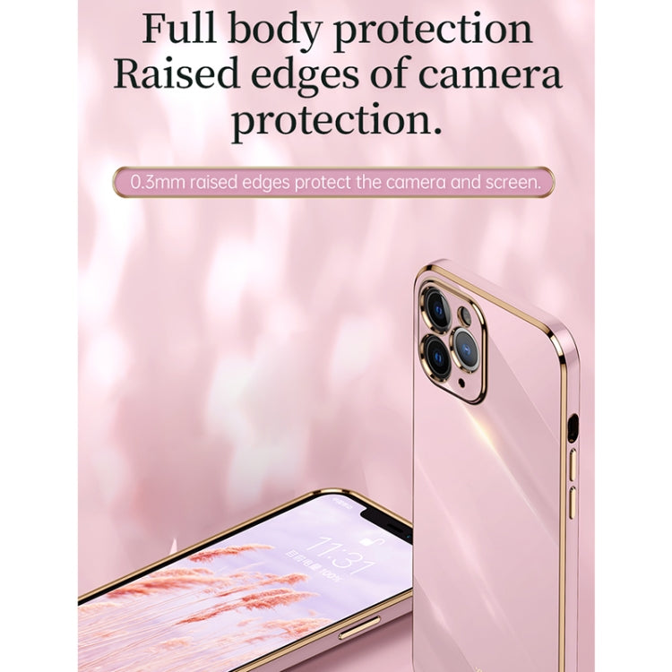 For iPhone 12 XINLI Straight 6D Plating Gold Edge TPU Shockproof Case(Celestial Blue) - iPhone 12 / 12 Pro Cases by XINLI | Online Shopping UK | buy2fix