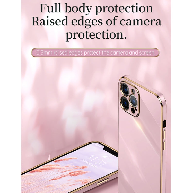 For iPhone 12 Pro XINLI Straight 6D Plating Gold Edge TPU Shockproof Case(Celestial Blue) - iPhone 12 / 12 Pro Cases by XINLI | Online Shopping UK | buy2fix