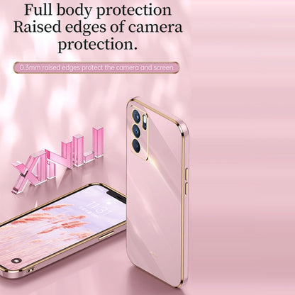 For OPPO Reno6 5G XINLI Straight 6D Plating Gold Edge TPU Shockproof Case(Cherry Purple) - OPPO Cases by XINLI | Online Shopping UK | buy2fix