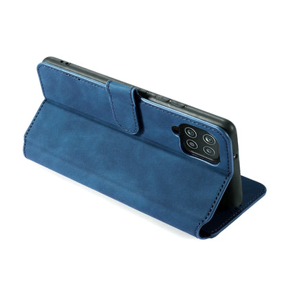 For Samsung Galaxy A22 4G DG.MING Retro Oil Side Horizontal Flip Leather Case with Holder & Card Slots & Wallet(Blue) - Galaxy Phone Cases by DG.MING | Online Shopping UK | buy2fix