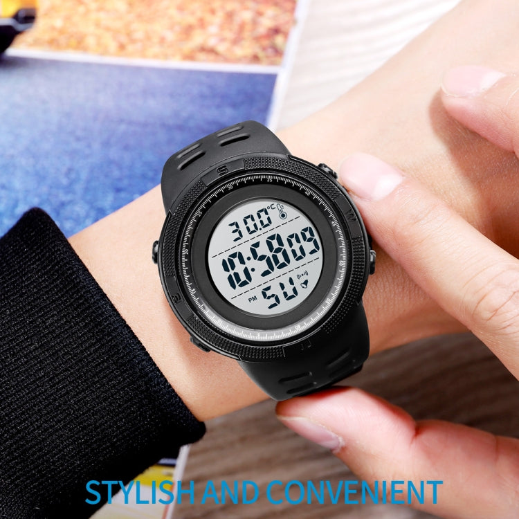 SKMEI 1681 Multifunctional LED Digital Display Luminous Electronic Watch, Support Body / Ambient Temperature Measurement(Black White) - LED Digital Watches by SKMEI | Online Shopping UK | buy2fix