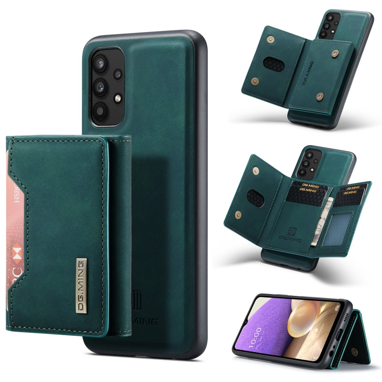 For Samsung Galaxy A32 5G DG.MING M2 Series 3-Fold Multi Card Bag Back Cover Shockproof Case with Wallet & Holder Function(Green) - Galaxy Phone Cases by DG.MING | Online Shopping UK | buy2fix