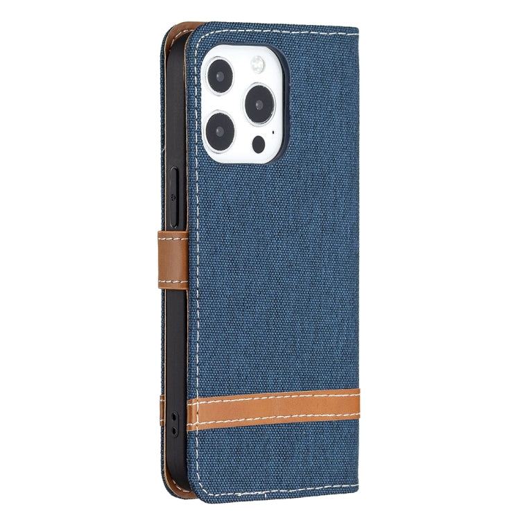 For iPhone 13 Color Matching Denim Texture Horizontal Flip Leather Case with Holder & Card Slots & Wallet & Lanyard(Dark Blue) - iPhone 13 Cases by buy2fix | Online Shopping UK | buy2fix