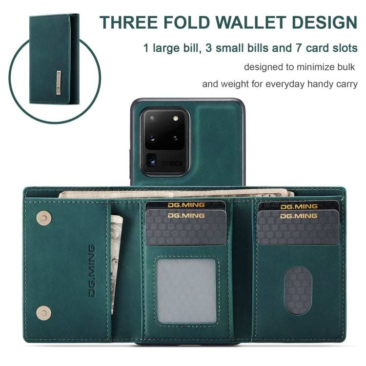 For Samsung Galaxy S20 Ultra DG.MING M1 Series 3-Fold Multi Card Wallet  Back Cover Shockproof Case with Holder Function(Green) - Galaxy Phone Cases by DG.MING | Online Shopping UK | buy2fix