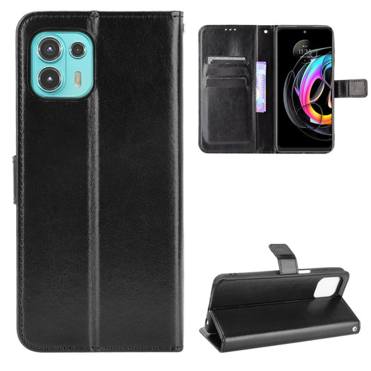 For Motorola Moto Edge 20 Lite Crazy Horse Texture Horizontal Flip Leather Case with Holder & Card Slots & Lanyard(Black) - Motorola Cases by buy2fix | Online Shopping UK | buy2fix