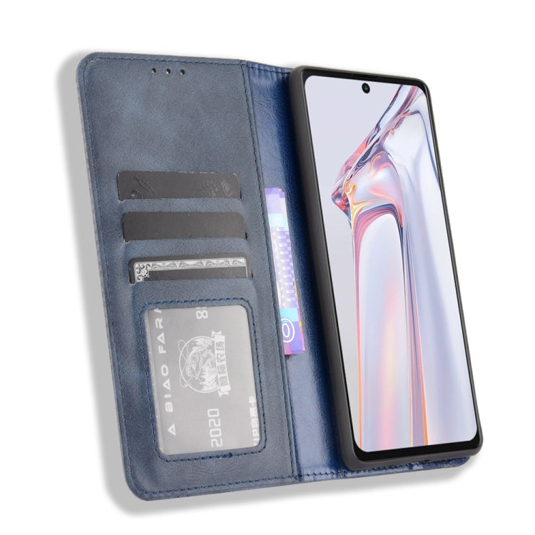 For Blackview A100 Magnetic Buckle Retro Crazy Horse Texture Horizontal Flip Leather Case with Holder & Card Slots & Photo Frame(Blue) - More Brand by buy2fix | Online Shopping UK | buy2fix