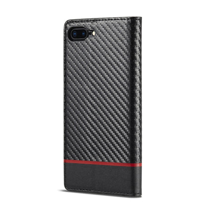 LC.IMEEKE Carbon Fiber PU + TPU Horizontal Flip Leather Case with Holder & Card Slot & Wallet For iPhone 7Plus / 8Plus(Horizontal Black) - More iPhone Cases by LC.IMEEKE | Online Shopping UK | buy2fix