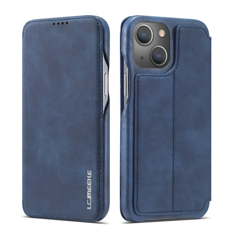 For iPhone 13 LC.IMEEKE Hon Ancient Series Horizontal Flip Leather Case with Holder & Card Slot(Blue) - iPhone 13 Cases by LC.IMEEKE | Online Shopping UK | buy2fix