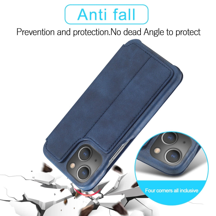 For iPhone 13 LC.IMEEKE Hon Ancient Series Horizontal Flip Leather Case with Holder & Card Slot(Blue) - iPhone 13 Cases by LC.IMEEKE | Online Shopping UK | buy2fix