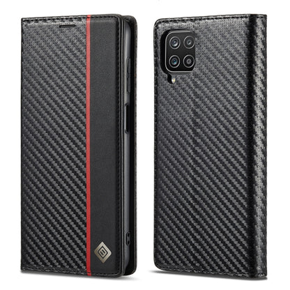 LC.IMEEKE Carbon Fiber PU + TPU Horizontal Flip Leather Case with Holder & Card Slot & Wallet For Samsung Galaxy A12 5G(Vertical Black) - Galaxy Phone Cases by LC.IMEEKE | Online Shopping UK | buy2fix