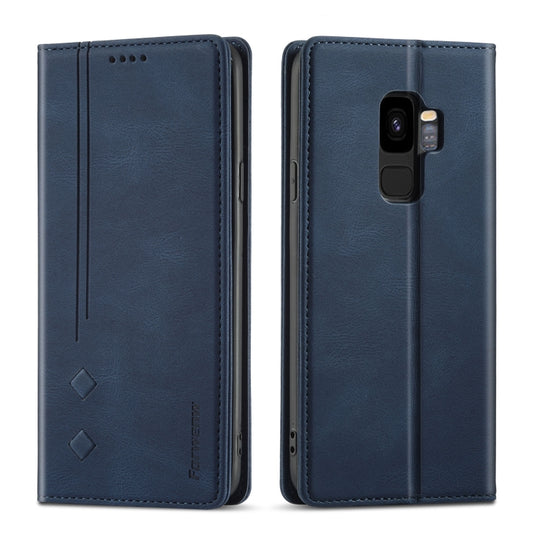 For Samsung Galaxy S9+ Forwenw F2 Series Magnetic Horizontal Flip Leather Case with Holder & Card Slots & Wallet(Blue) - Galaxy Phone Cases by Forwenw | Online Shopping UK | buy2fix