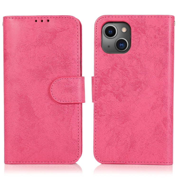 For iPhone 13 Retro 2 in 1 Detachable Horizontal Flip Leather Case with Card Slots & Wallet(Pink) - iPhone 13 Cases by buy2fix | Online Shopping UK | buy2fix