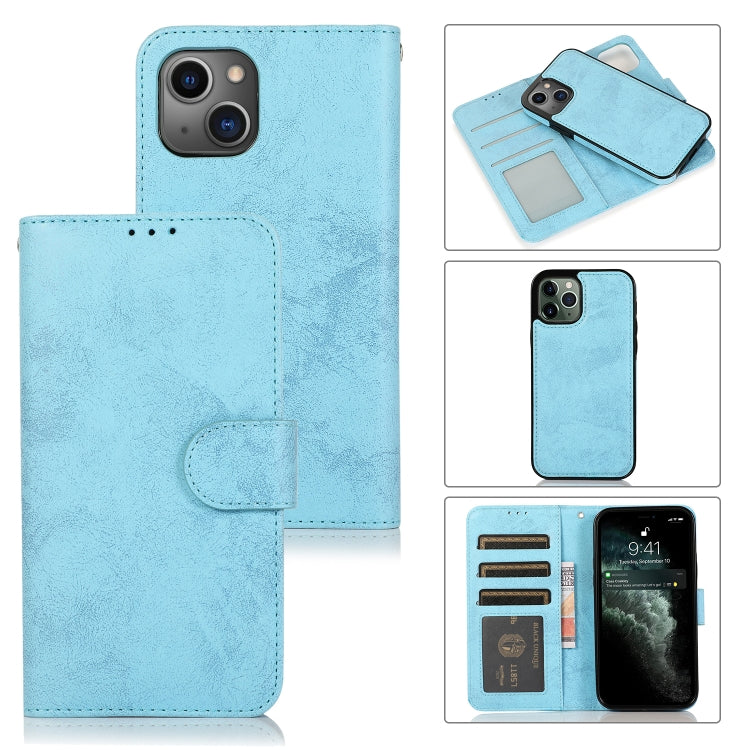 For iPhone 13 Pro Max Retro 2 in 1 Detachable Horizontal Flip Leather Case with Card Slots & Wallet (Blue) - iPhone 13 Pro Max Cases by buy2fix | Online Shopping UK | buy2fix