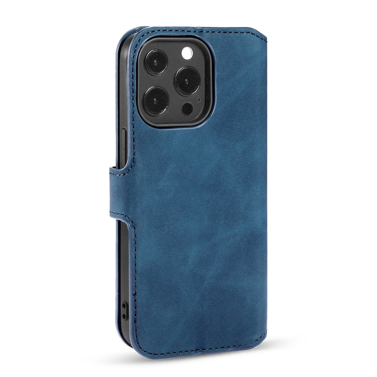 For iPhone 13 Pro Max DG.MING Retro Oil Side Horizontal Flip Leather Case with Holder & Card Slots & Wallet (Blue) - iPhone 13 Pro Max Cases by DG.MING | Online Shopping UK | buy2fix