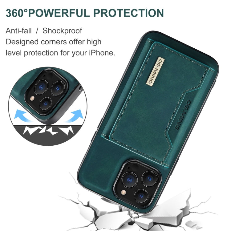 For iPhone 13 Pro Max DG.MING M2 Series 3-Fold Card Bag Shockproof Case with Wallet & Holder Function (Green) - iPhone 13 Pro Max Cases by DG.MING | Online Shopping UK | buy2fix