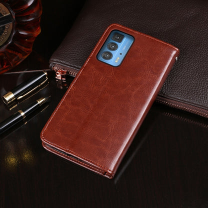 idewei Crazy Horse Texture Horizontal Flip Leather Case with Holder & Card Slots & Wallet For Motorola Edge 20 Pro(Brown) - Motorola Cases by idewei | Online Shopping UK | buy2fix