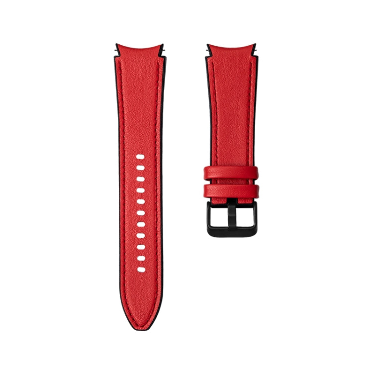 For Samsung Galaxy Watch4 Silicone + Leather Black Buckle Watch Band(Red) - Watch Bands by buy2fix | Online Shopping UK | buy2fix