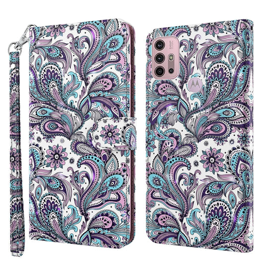 For Motorola Moto G30/G10/G20 3D Painting Pattern Horizontal Flip TPU + PU Leather Case with Holder & Card Slots & Wallet(Swirl Pattern) - Motorola Cases by buy2fix | Online Shopping UK | buy2fix