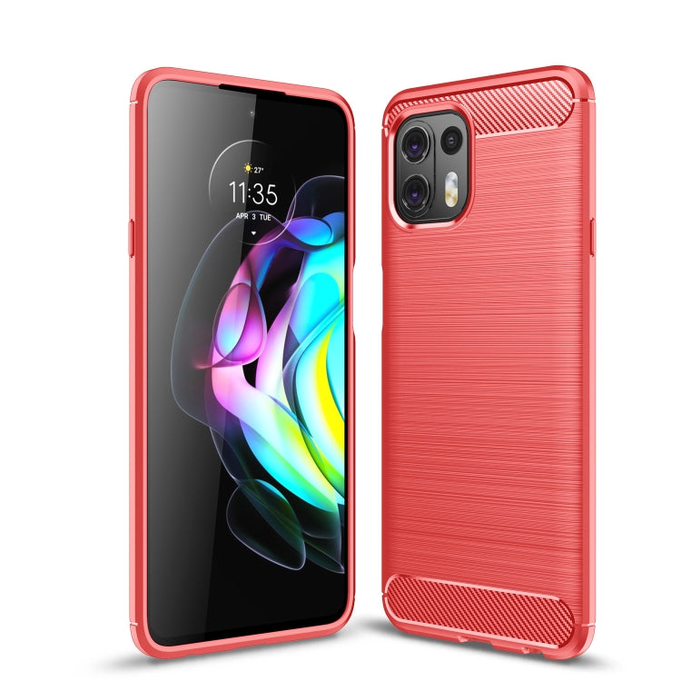 For Motorola Moto Edge 20 Lite Brushed Texture Carbon Fiber TPU Case(Red) - Motorola Cases by buy2fix | Online Shopping UK | buy2fix