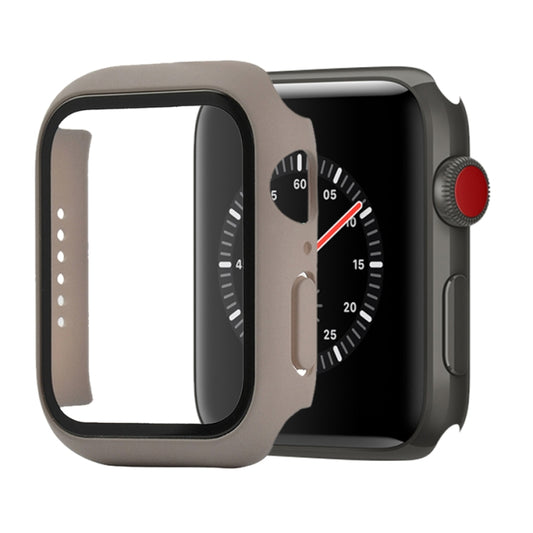 Shockproof PC+Tempered Glass Protective Case with Packed Carton For Apple Watch Series 3 & 2 & 1 38mm(Khaki) - Watch Cases by buy2fix | Online Shopping UK | buy2fix
