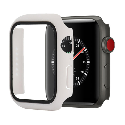 Shockproof PC+Tempered Glass Protective Case with Packed Carton For Apple Watch Series 3 & 2 & 1 38mm(White) - Watch Cases by buy2fix | Online Shopping UK | buy2fix