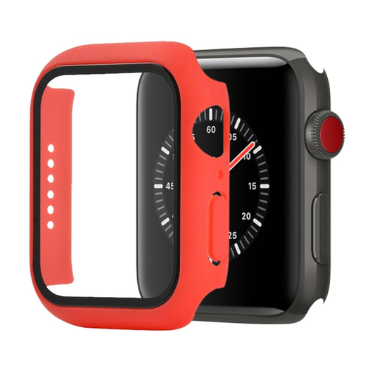 Shockproof PC+Tempered Glass Protective Case with Packed Carton For Apple Watch Series 3 & 2 & 1 38mm(Red) - Watch Cases by buy2fix | Online Shopping UK | buy2fix